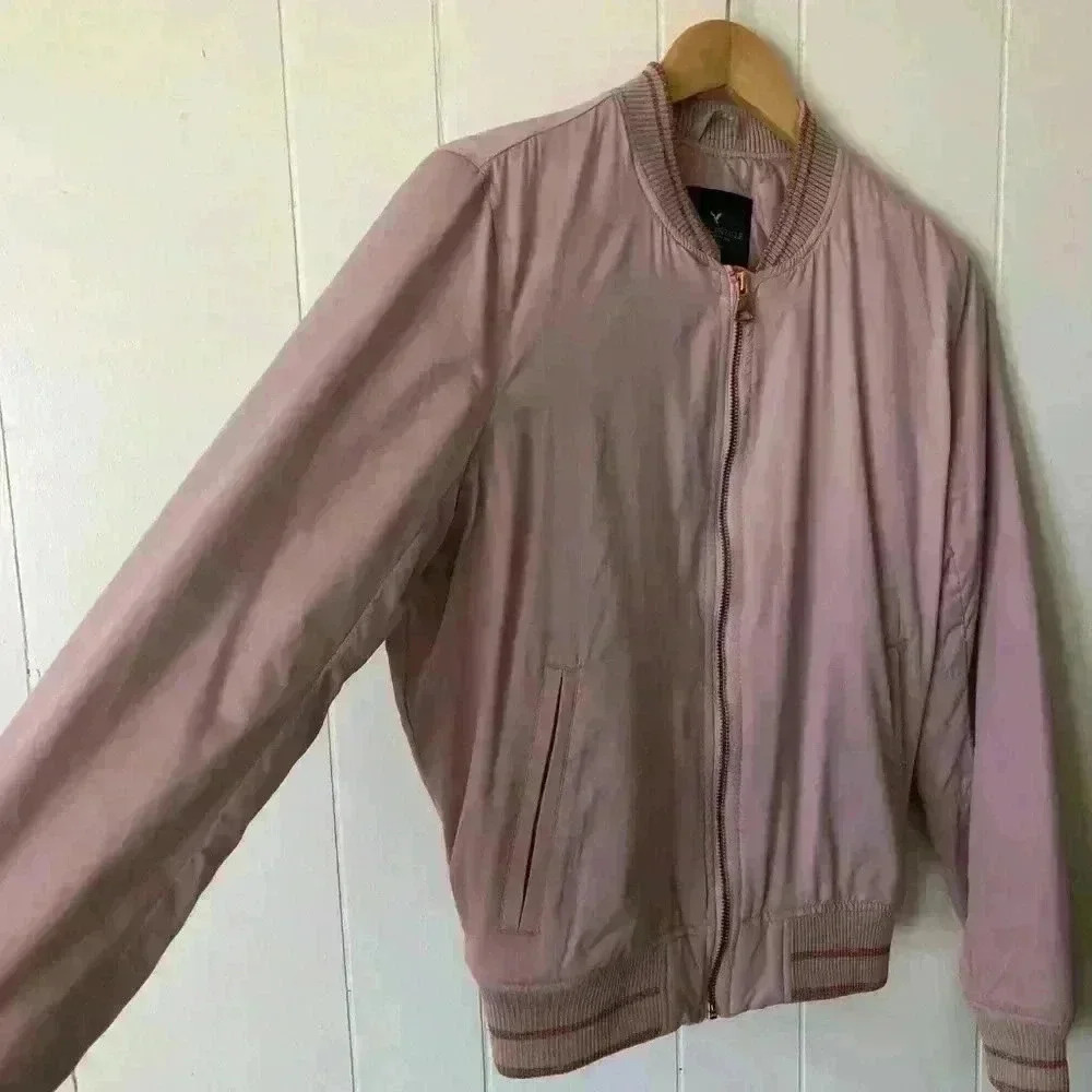 American Eagle Outfitters Zip Up Bomber Jacket Size S - Picture 7 of 8
